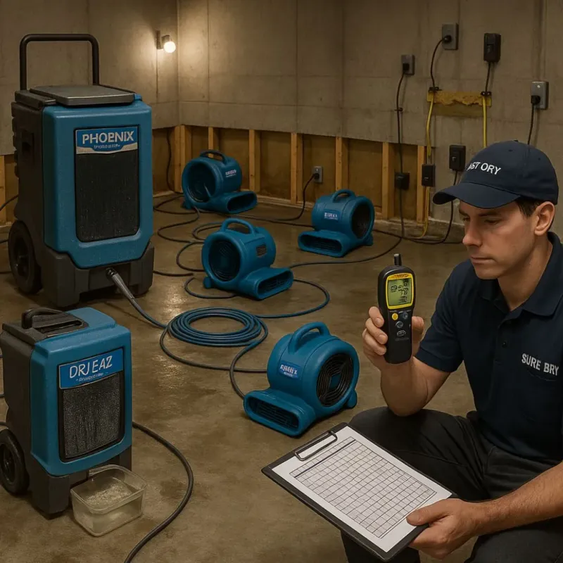 Structural Drying and Dehumidification process in Wilton, NH